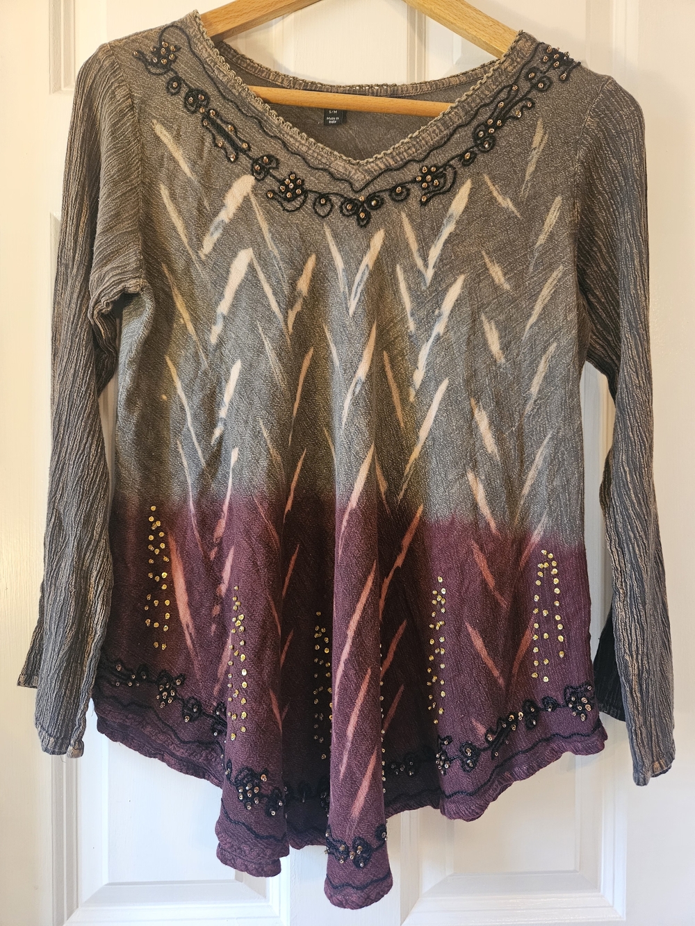 Greater Good Boho Ombre Long-Sleeve Women's Top Size S/M